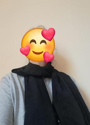 Платок шарфик легкая,черная🖤 5