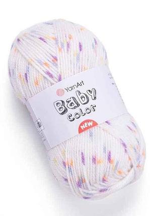 Пряжа baby color білий 100% акрил 150м 50г 5шт/уп 217 тм yarnart