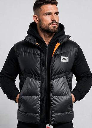 Жилетка чоловіча демісезонна nike sportswear storm-fit windrunner! жилетка мужская чёрная nike storm-fit! размеры xs-xl!