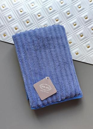 Мягкое полотенце для лица из микрофибры solafa home#iles синего цвета