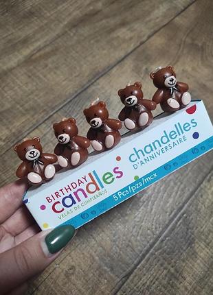 Свічки 🎂5шт мешка медведик 🐻