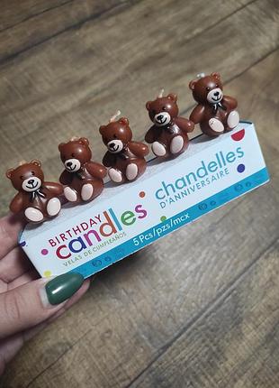 Свічки 🎂5шт мешка медведик 🐻 3