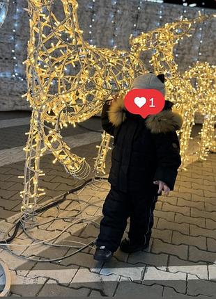 Дитячий зимовий  комбінезон teplee net 98 чорний 7