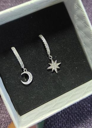 Сережки серьгі зірка місяць 5