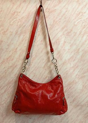 Червона шкіряна сумка gianni conti / с either shoulder bag