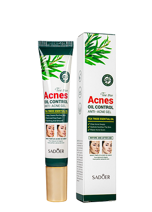 Локальный гель от акне sadoer tea tree acnes oil control gel с экстрактом чайного дерева 20 мл sd50804 daily skin care