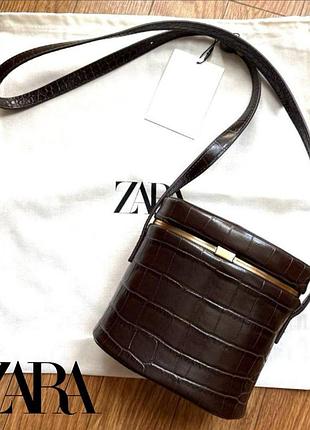 Элегантная сумочка клатч zara / шоколадная