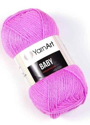 Пряжа baby розово-сиреневый 100% акрил 150м 50г 5шт/уп 635 тм yarnart