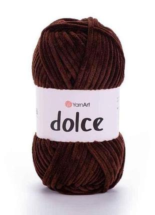 Пряжа dolce коричневий 100% мікрополіестр 120м 100г 5шт/уп 775 тм yarnart