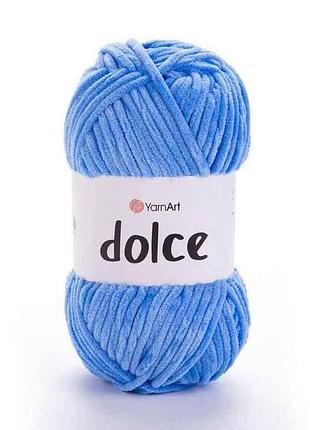 Пряжа dolce голубой 100% микрополиэстр 120м 100г 5шт/уп 777 тм yarnart