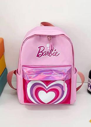 Детский рюкзак для девочки «barbie» с голографическим карманом, розовый, 30×23×10 см