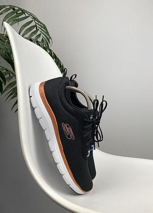Оригінальні кросівки skechers flex-lite чорні з золотом 39 р. 26 см