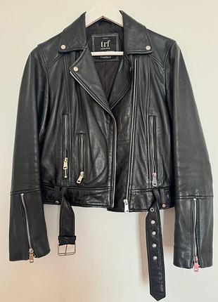 Жіноча шкіряна куртка zara trf collection.