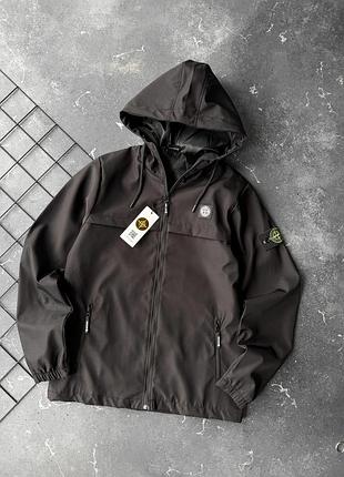 Ветровка черная stone island мужская