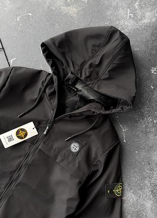 Ветровка черная stone island мужская 5