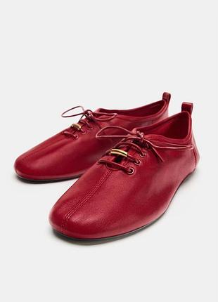 Кожаные туфли-дерби zara 3