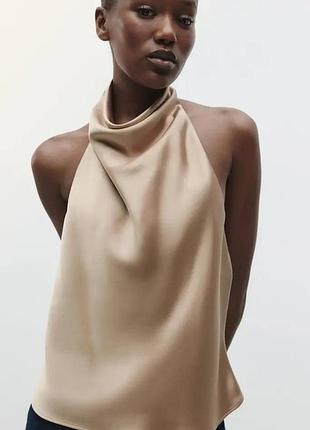 Zara атласний топ-халтер