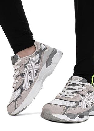 Кросівки asics gel-nyc beige grey white арт 15522