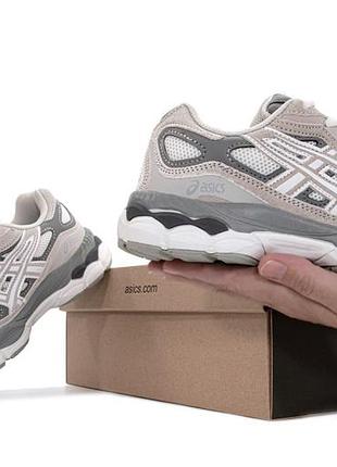Кроссовки asics gel-nyc beige grey white арт 15522