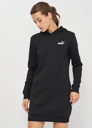 Чорне жіноче коротке плаття-худі бренду puma