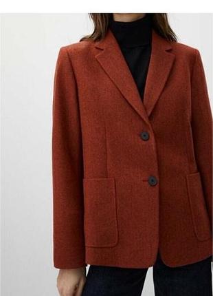 Блейзер жакет піджак з вовни massimo dutti шерстяной пиджак