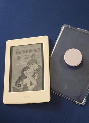 Amazon kindle paperwhite 3 (7th gen) белый + прозрачный чехол с попсокетом