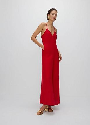 Червоний жіночий комбінезон reserved wide leg розмір л— новий з біркою ❤️