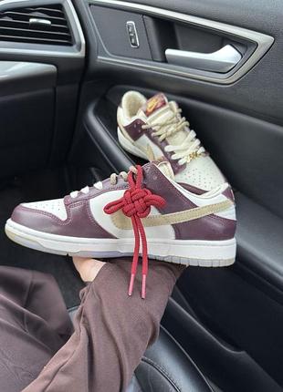 Nike dunk low lx white/maroon 4