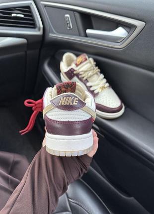Nike dunk low lx white/maroon 2