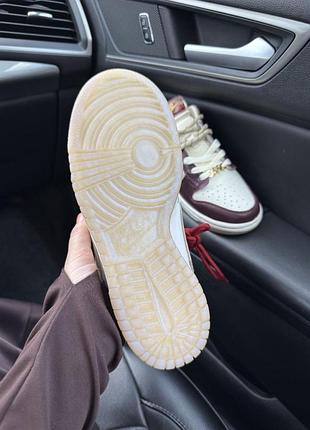 Nike dunk low lx white/maroon 3