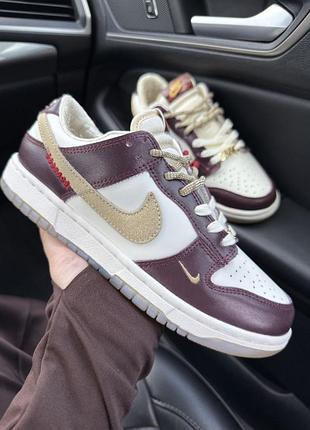 Nike dunk low lx white/maroon 6
