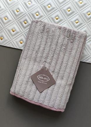 Великий банний рушник з мікрофібри solafa home textiles світло бузкового кольору 70х140 см