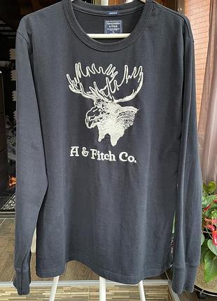 Оригінальний лонгслів abercrombie & fitch (muscle fit, розмір l/xl)графітовий колір.стан ідеальний.