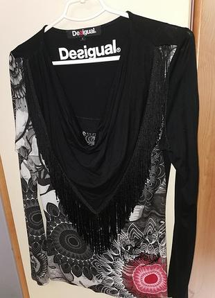 Неймовірна кофта реглан з бахромою  desigual
