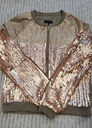 Ефектний бомбер / жакет з паєтками guess (розмір m, оригінал)
