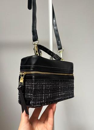 Твідова сумка скринька zara