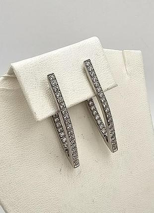 Сережки срібні з фіанітом "джо" 4,12 г