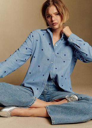 Жіноча сорочка жіноча блузка блуза сорочка tomboy shirt від відомого французького преміум бренду sézane, в складі льон, р.32
