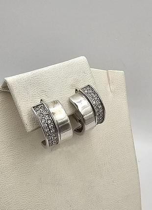 Сережки срібні з фіанітом "магія" 6,3 г