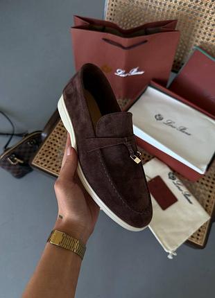 😍 жіночі лофери loro piana loafers brown