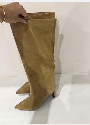 Чоботи труби zara замш 3