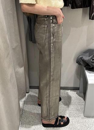 Срібні/золоті джинси zara 2