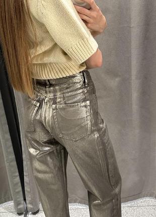 Срібні/золоті джинси zara 4