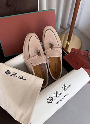 😍 женские лоферы loro piana beige brown