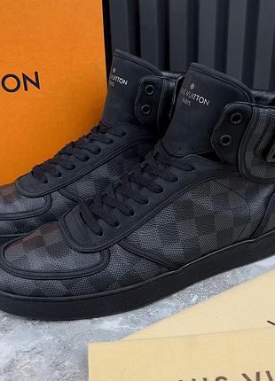 Louis vuitton rivoli damier canva logo мужские высокие кроссовки кожа оригинал 42.5 eur