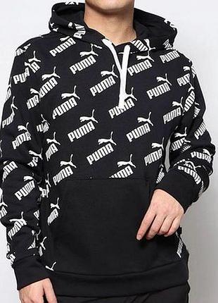 Чоловіче худі puma з  принтом у вигляді логотипів бренду