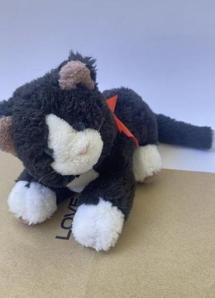 Мягкая игрушка кот чёрный белый котик котёнок кошечка кыця мʼяка плюшева іграшка чорний кіт котик котику білий