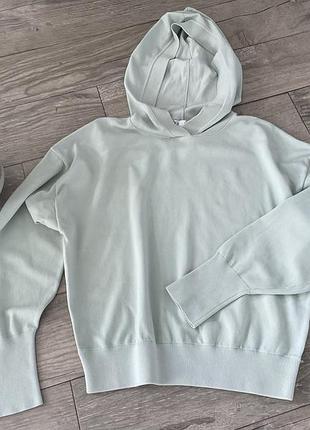 Худі, кофта з капюшоном zara мʼятного кольору віскоза і поліамід розмір l