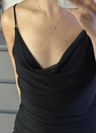 Платье h&m черное в сетку 3