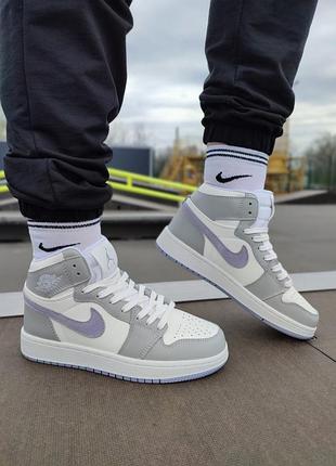 Nike air jordan 1 retro mid grey violet